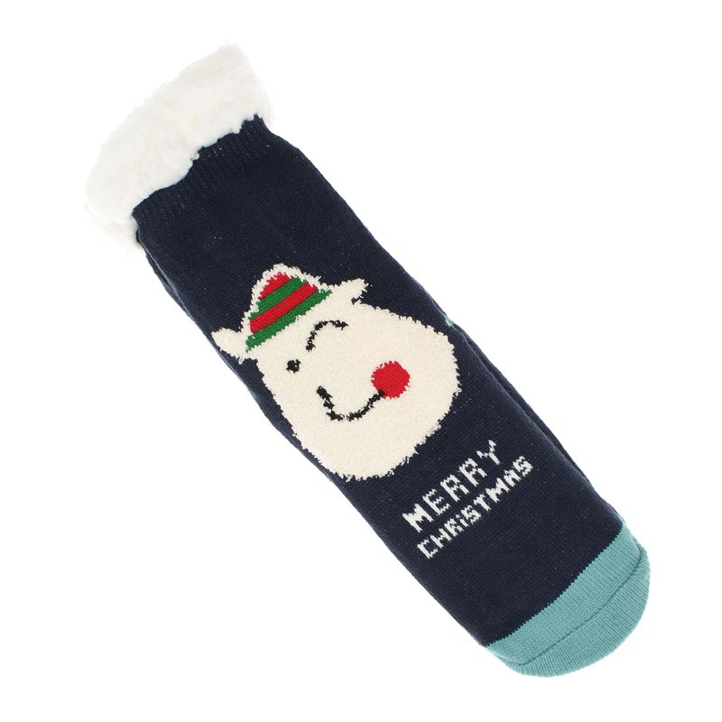 Fashion, accesorii si bijuterii - Femei - Lenjerie si pijamale femei - Sosete si ciorapi femei - Ciorapi cu motive de Craciun, 50% acril 50% poliester, Tina,  marime 35-41, Bleumarin - SCR389 - Infinity.ro