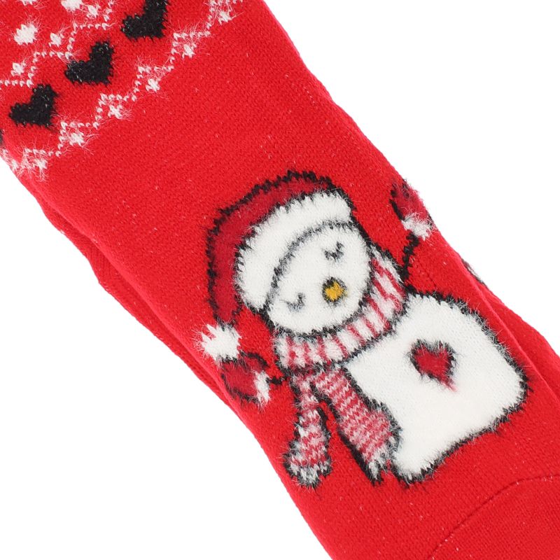 Fashion, accesorii si bijuterii - Femei - Lenjerie si pijamale femei - Sosete si ciorapi femei - Ciorapi cu motive de Craciun, 90% bumbac, Tina,  marime 35-41, Rosu - SCR397 - Infinity.ro