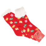 Fashion, accesorii si bijuterii - Femei - Lenjerie si pijamale femei - Sosete si ciorapi femei - Ciorapi cu motive de Craciun, 90% bumbac, Tina,  marime 35-41, Rosu - SCR398 - Infinity.ro