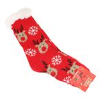 Fashion, accesorii si bijuterii - Femei - Lenjerie si pijamale femei - Sosete si ciorapi femei - Ciorapi cu motive de Craciun, 90% bumbac, Tina,  marime 35-41, Rosu - SCR400 - Infinity.ro