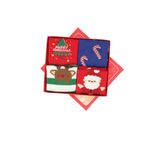 Fashion, accesorii si bijuterii - Femei - Lenjerie si pijamale femei - Sosete si ciorapi femei - Set 4 sosete fara cusaturi, cu motive de Craciun, Tina, 85% bumbac, marime 36-41, Multicolor - SCR409 - Infinity.ro