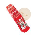 Fashion, accesorii si bijuterii - Femei - Lenjerie si pijamale femei - Sosete si ciorapi femei - Ciorapi cu motive de Craciun, 90% bumbac, Tina,  marme 35-41, Rosu - SCR393 - Infinity.ro