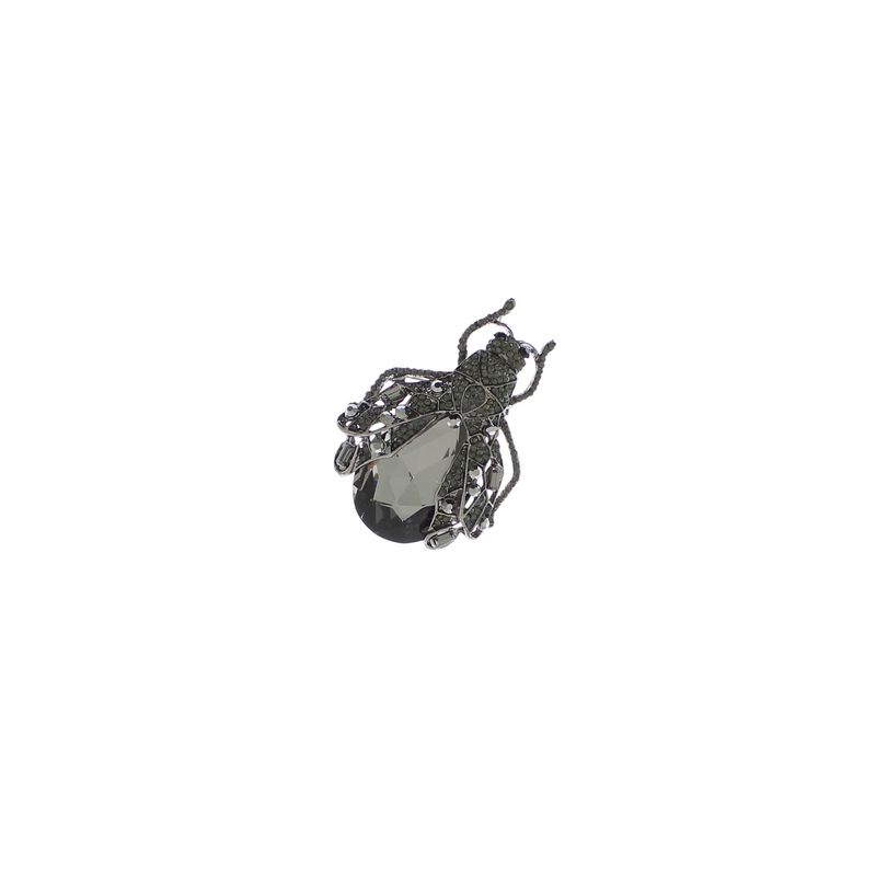 Market - Cadouri - Martisoare - Accesoriu dama, Brosa, din metal, Buticcochet, 6.5 x 4.5 cm, model Gandacel, Negru - MR625 - Infinity.ro