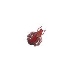 Market - Cadouri - Martisoare - Accesoriu dama, Brosa, din metal, Buticcochet, 6.5 x 4.5 cm, model Gandacel, Rosu - MR624 - Infinity.ro
