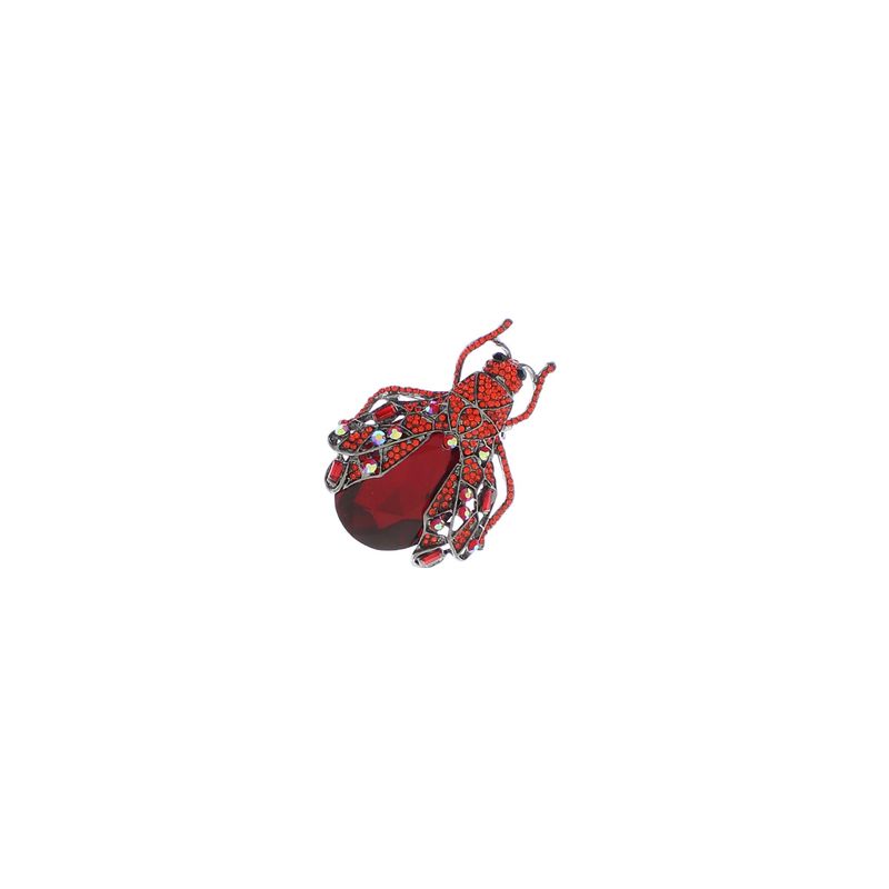 Market - Cadouri - Martisoare - Accesoriu dama, Brosa, din metal, Buticcochet, 6.5 x 4.5 cm, model Gandacel, Rosu - MR624 - Infinity.ro