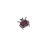 Market - Cadouri - Martisoare - Accesoriu dama, Brosa, din metal, Buticcochet, 5 cm, model Gargarita, Rosu cu albastru - MR619 - Infinity.ro