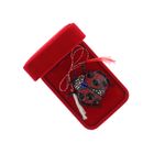 Market - Cadouri - Martisoare - Accesoriu dama, Brosa, din metal, Buticcochet, 5 cm, model Gargarita, Rosu cu albastru - MR619 - Infinity.ro