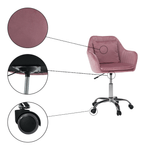 Casa si Gradina - Mobilier - Scaune si fotolii - Scaune - Scaun de birou, tesatura de catifea roz / crom, KLIAN - Infinity.ro