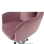 Casa si Gradina - Mobilier - Scaune si fotolii - Scaune - Scaun de birou, tesatura de catifea roz / crom, KLIAN - Infinity.ro