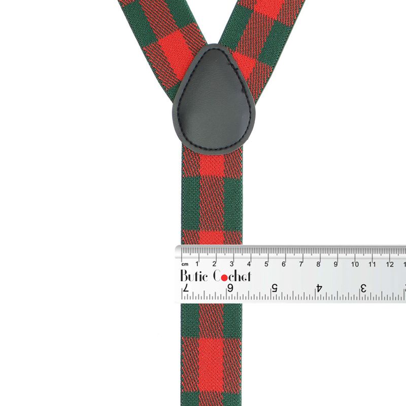 Fashion, accesorii si bijuterii - Barbati - Accesorii barbati - Alte accesorii barbati - Bretele adulti unisex, Buticcochet, din material sintetic, inchizatori metalice, 35 mm, Verde cu rosu - BR427 - Infinity.ro