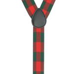 Fashion, accesorii si bijuterii - Barbati - Accesorii barbati - Alte accesorii barbati - Bretele adulti unisex, Buticcochet, din material sintetic, inchizatori metalice, 35 mm, Verde cu rosu - BR427 - Infinity.ro