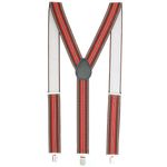 Fashion, accesorii si bijuterii - Barbati - Accesorii barbati - Alte accesorii barbati - Bretele adulti unisex, Buticcochet, din material sintetic, inchizatori metalice, 35 mm, maro cu rosu - BR428 - Infinity.ro