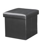 Casa si Gradina - Mobilier - Scaune si fotolii - Tabureti - Taburet pliabil, piele eco neagra, TELA NEW - Infinity.ro