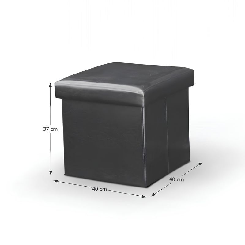 Casa si Gradina - Mobilier - Scaune si fotolii - Tabureti - Taburet pliabil, piele eco neagra, TELA NEW - Infinity.ro