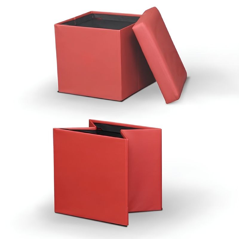 Casa si Gradina - Mobilier - Scaune si fotolii - Tabureti - Taburet pliabil, piele eco rosie, TELA NEW - Infinity.ro