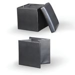 Casa si Gradina - Mobilier - Scaune si fotolii - Tabureti - Taburet pliabil, piele eco neagra, TELA NEW - Infinity.ro