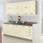 Casa si Gradina - Mobilier - Seturi de mobilier - Seturi bucatarie - Ansamblul de bucatarie, crem extra lucios/gri, PRADO - Infinity.ro