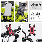 Auto si Moto - Moto - Accesorii moto si consumabile - Suport de Telefon pentru Moto/Scuter/Bicicleta/Trotineta, FIXATO, prindere pe oglinda, Negru - Infinity.ro