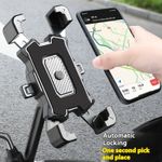 Auto si Moto - Moto - Accesorii moto si consumabile - Suport de Telefon pentru Moto/Scuter/Bicicleta/Trotineta, FIXATO, prindere pe oglinda, Negru - Infinity.ro