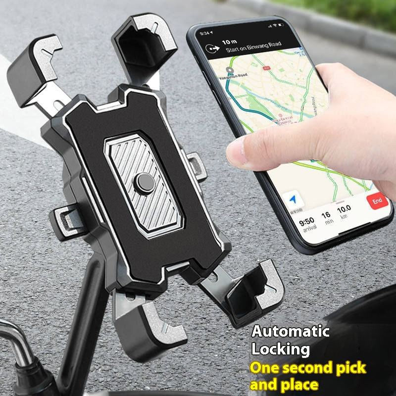 Auto si Moto - Moto - Accesorii moto si consumabile - Suport de Telefon pentru Moto/Scuter/Bicicleta/Trotineta, FIXATO, prindere pe oglinda, Negru - Infinity.ro