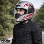 Auto si Moto - Moto - Echipamente protectie moto - Casti moto - Casca Moto/Scuter Full Face FIXATO, Viziera Detasabila, Marime Universala 59-62cm, Gri - Infinity.ro