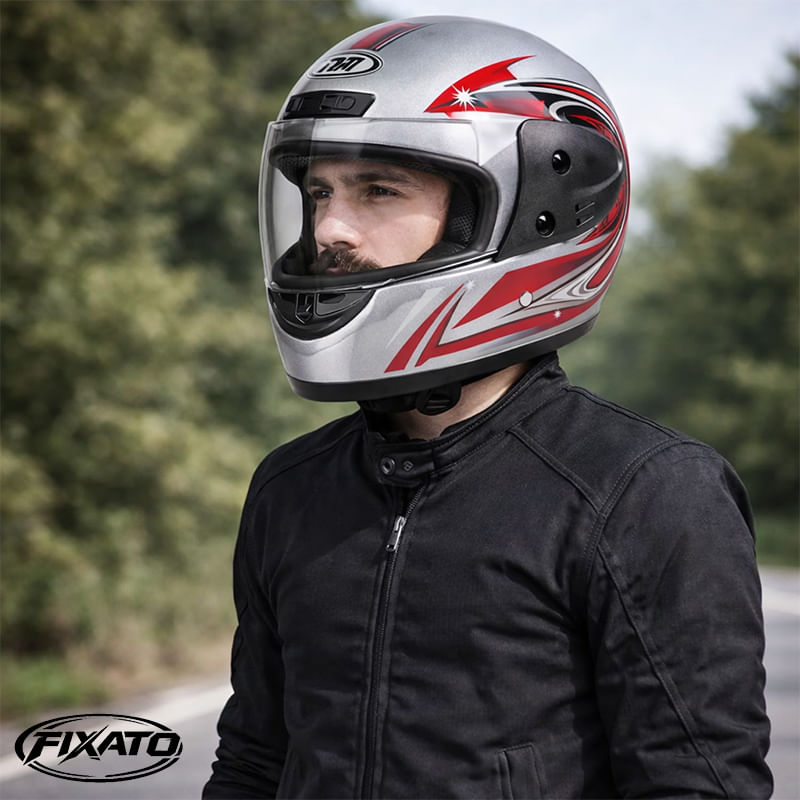 Auto si Moto - Moto - Echipamente protectie moto - Casti moto - Casca Moto/Scuter Full Face FIXATO, Viziera Detasabila, Marime Universala 59-62cm, Gri - Infinity.ro