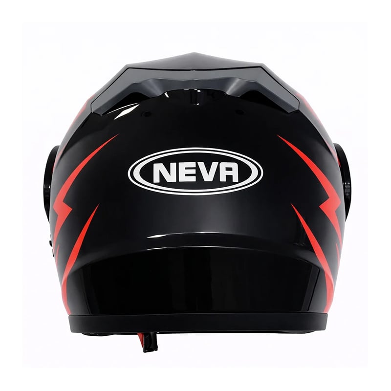 Auto si Moto - Moto - Echipamente protectie moto - Casti moto - Casca Moto/Scuter Flip-Up FIXATO, Viziera Dubla, Protectie UV, Negru cu Rosu, L 59-60cm - Infinity.ro