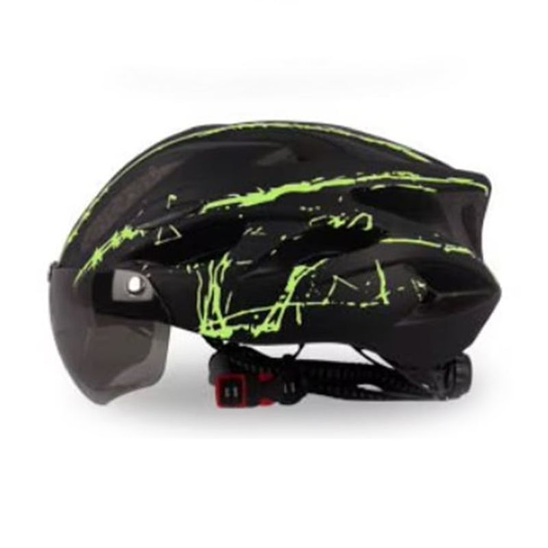 Sport si Outdoor - Echipament Sportiv - Accesorii echipament sportiv - Casti de protectie - Casca protectie Bicicleta/Trotineta Electrica FIXATO,Viziera detasabila,Aerodinamica,Dimensiune reglabila,Negru cu Verde - Infinity.ro
