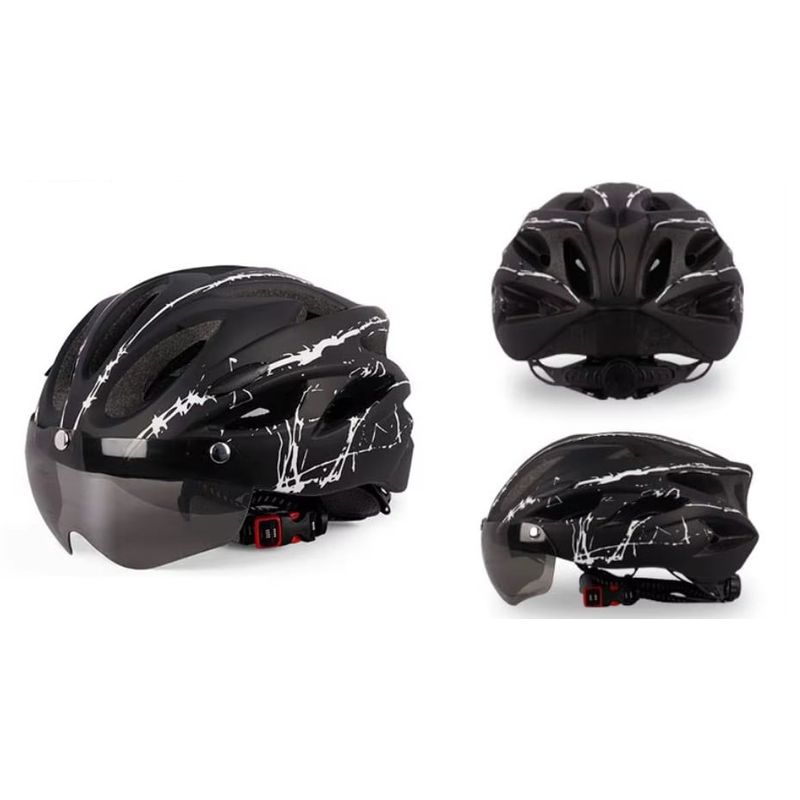Sport si Outdoor - Echipament Sportiv - Accesorii echipament sportiv - Casti de protectie - Casca protectie Bicicleta/Trotineta Electrica FIXATO, Viziera detasabila,Aerodinamica,Dimensiune reglabila, Negru cu Alb - Infinity.ro