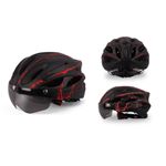 Sport si Outdoor - Echipament Sportiv - Accesorii echipament sportiv - Casti de protectie - Casca protectie Bicicleta/Trotineta Electrica FIXATO, Viziera detasabila,Aerodinamica,Dimensiune reglabila,Negru cu Rosu - Infinity.ro