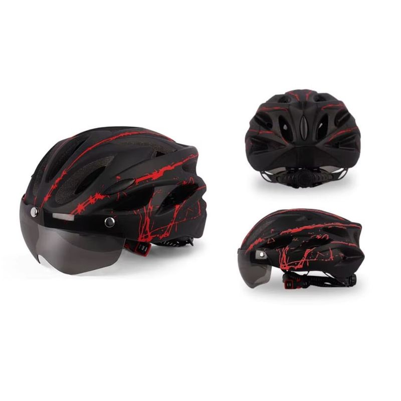 Sport si Outdoor - Echipament Sportiv - Accesorii echipament sportiv - Casti de protectie - Casca protectie Bicicleta/Trotineta Electrica FIXATO, Viziera detasabila,Aerodinamica,Dimensiune reglabila,Negru cu Rosu - Infinity.ro