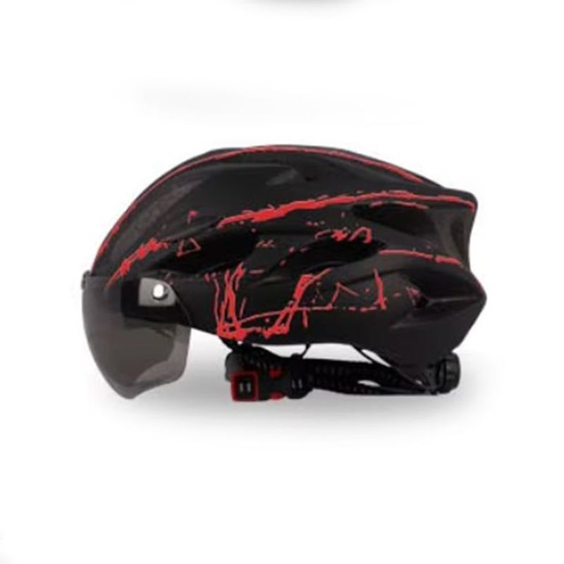 Sport si Outdoor - Echipament Sportiv - Accesorii echipament sportiv - Casti de protectie - Casca protectie Bicicleta/Trotineta Electrica FIXATO, Viziera detasabila,Aerodinamica,Dimensiune reglabila,Negru cu Rosu - Infinity.ro