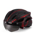 Sport si Outdoor - Echipament Sportiv - Accesorii echipament sportiv - Casti de protectie - Casca protectie Bicicleta/Trotineta Electrica FIXATO, Viziera detasabila,Aerodinamica,Dimensiune reglabila,Negru cu Rosu - Infinity.ro