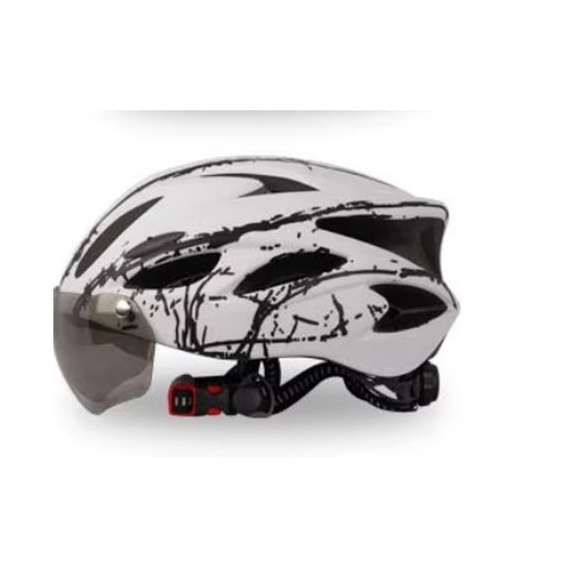 Sport si Outdoor - Echipament Sportiv - Accesorii echipament sportiv - Casti de protectie - Casca protectie Bicicleta/Trotineta Electrica FIXATO, Viziera detasabila,Aerodinamica,Dimensiune reglabila, Alb cu Negru - Infinity.ro