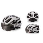 Sport si Outdoor - Echipament Sportiv - Accesorii echipament sportiv - Casti de protectie - Casca protectie Bicicleta/Trotineta Electrica FIXATO, Viziera detasabila,Aerodinamica,Dimensiune reglabila, Alb cu Negru - Infinity.ro