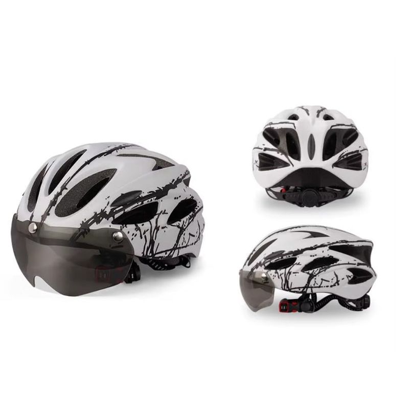 Sport si Outdoor - Echipament Sportiv - Accesorii echipament sportiv - Casti de protectie - Casca protectie Bicicleta/Trotineta Electrica FIXATO, Viziera detasabila,Aerodinamica,Dimensiune reglabila, Alb cu Negru - Infinity.ro