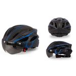 Sport si Outdoor - Echipament Sportiv - Accesorii echipament sportiv - Casti de protectie - Casca protectie Bicicleta/Trotineta Electrica FIXATO, Viziera detasabila, Dimensiune reglabila, Negru cu Albastru - Infinity.ro
