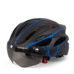 Sport si Outdoor - Echipament Sportiv - Accesorii echipament sportiv - Casti de protectie - Casca protectie Bicicleta/Trotineta Electrica FIXATO, Viziera detasabila, Dimensiune reglabila, Negru cu Albastru - Infinity.ro