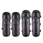 Auto si Moto - Moto - Echipamente protectie moto - Imbracaminte moto - Set Protectii Moto pentru Genunchi si Coate, ABS Durabil, Usoare, Confortabile, Reglabile, Pentru Moto, Scuter, Negru - Infinity.ro