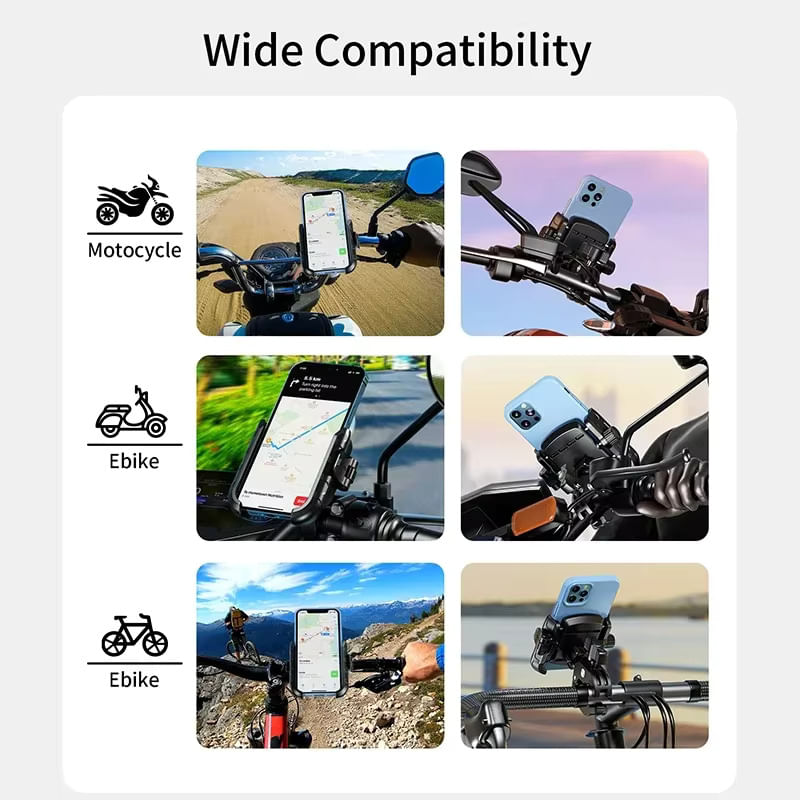 Auto si Moto - Moto - Accesorii moto si consumabile - Suport de telefon pentru Bicicleta/Motocicleta/Scuter/Trotineta, montare sigura, constructie durabila, FIXATO, Negru - Infinity.ro