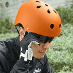 Sport si Outdoor - Echipament Sportiv - Accesorii echipament sportiv - Casti de protectie - Casca de Protectie pentru Trotineta si Bicicleta, Ventilatie buna, Marime Reglabila, Ultra Usoara, Portocaliu, L 54-62cm - Infinity.ro