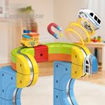 Jucarii, Copii si Bebe - Jucarii si jocuri - Vehicule si jucarii cu telecomanda - Trenulete de jucarie - Set Tren Magnetic 3D cu 150 Piese, Traseu cu Pante, Bucla, Poduri si Cuburi Colorate, Jucarie Educativa, 3-8 ani - Infinity.ro