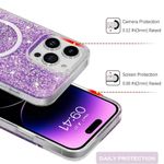 Laptop, Telefoane si Tablete - Telefoane mobile si accesorii - Accesorii Telefoane - Huse telefoane - Husa pentru iPhone 16 Pro - Techsuit Sparkly Glitter MagSafe - Magenta - Infinity.ro