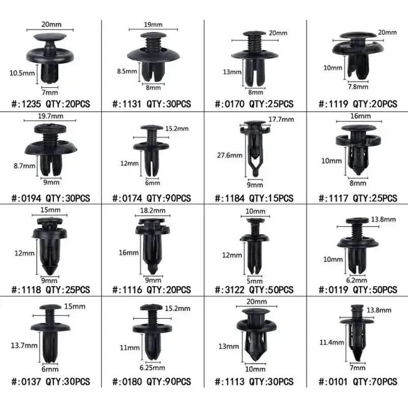 Auto si Moto - Electrice auto - Alte accesorii electrice auto - Set pentru auto 16 modele cleme din plastic 620buc + 5 unelte Carguard SCA002 - Infinity.ro