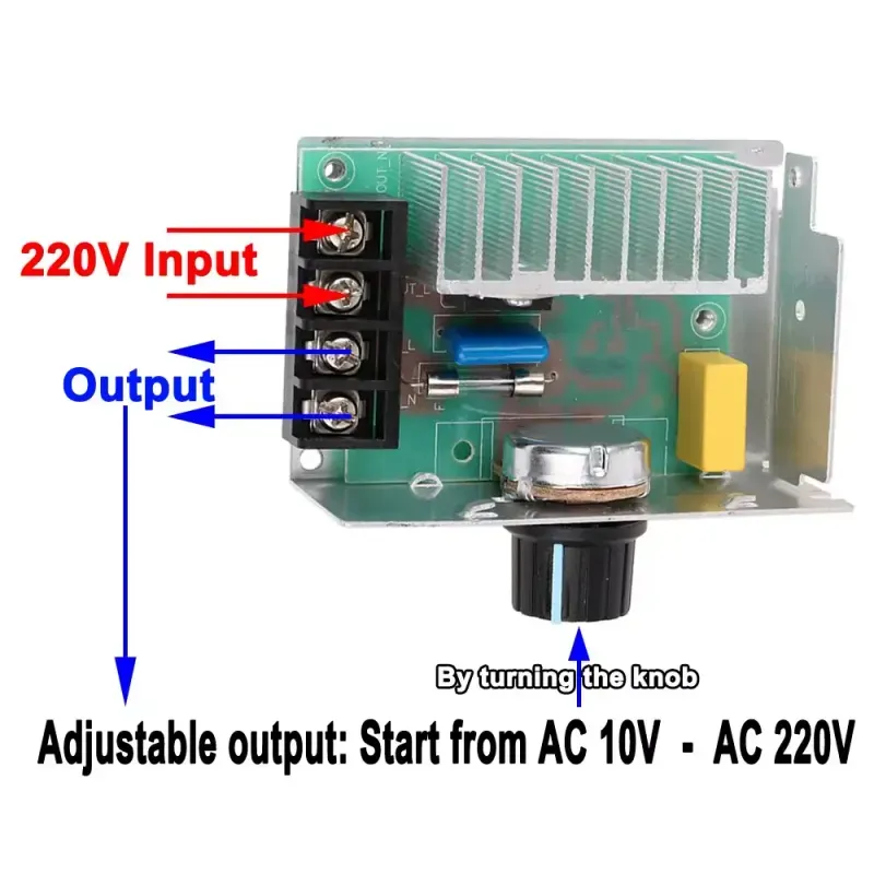Auto si Moto - Electrice auto - Module si comutatoare - Dimmer de tensiune 220V 4000W 10A cu carcasa 85x55x38mm - Infinity.ro