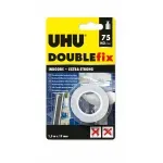 Carti si Birotica - Birotica - Accesorii de birou - Benzi adezive - Banda dubluadeziva fata-verso UHU Double Fix 19mm x 1.5m alba U46855 - Infinity.ro
