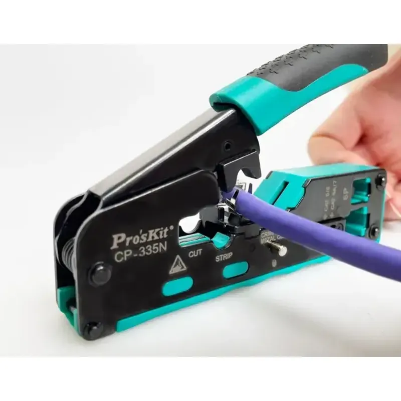 Casa si Gradina - Constructii - Scule de mana si unelte - Clesti si patenti - Cleste de sertizare modular RJ45 Cat5/ Cat6 /Cat7 3in1 taiere /dezizolare /sertizare Pro'sKit CP-335N - Infinity.ro