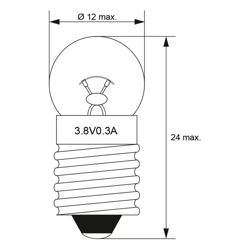 Casa si Gradina - Corpuri si surse de iluminat - Becuri si tuburi neon - Becuri - Bec cu filet 4.8V dulie E10 glob rotund (555) - Infinity.ro