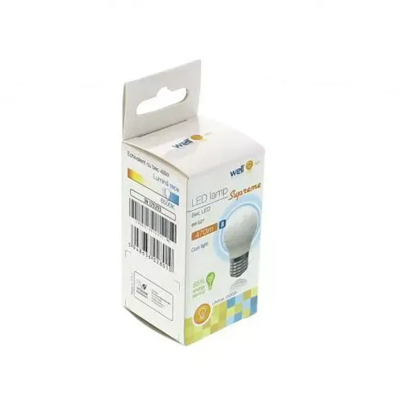 Casa si Gradina - Corpuri si surse de iluminat - Becuri si tuburi neon - Becuri - Bec cu LED G45 E27 6W 470lm 230V lumina rece Supreme Well - Infinity.ro