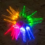 Casa si Gradina - Corpuri si surse de iluminat - Iluminat exterior - Instalatii luminoase exterior - Sir lumini 20 LED Turturi de gheata multicolor pe baterii 2m PHENOM LIGHTING TECHNOLOGY - Infinity.ro